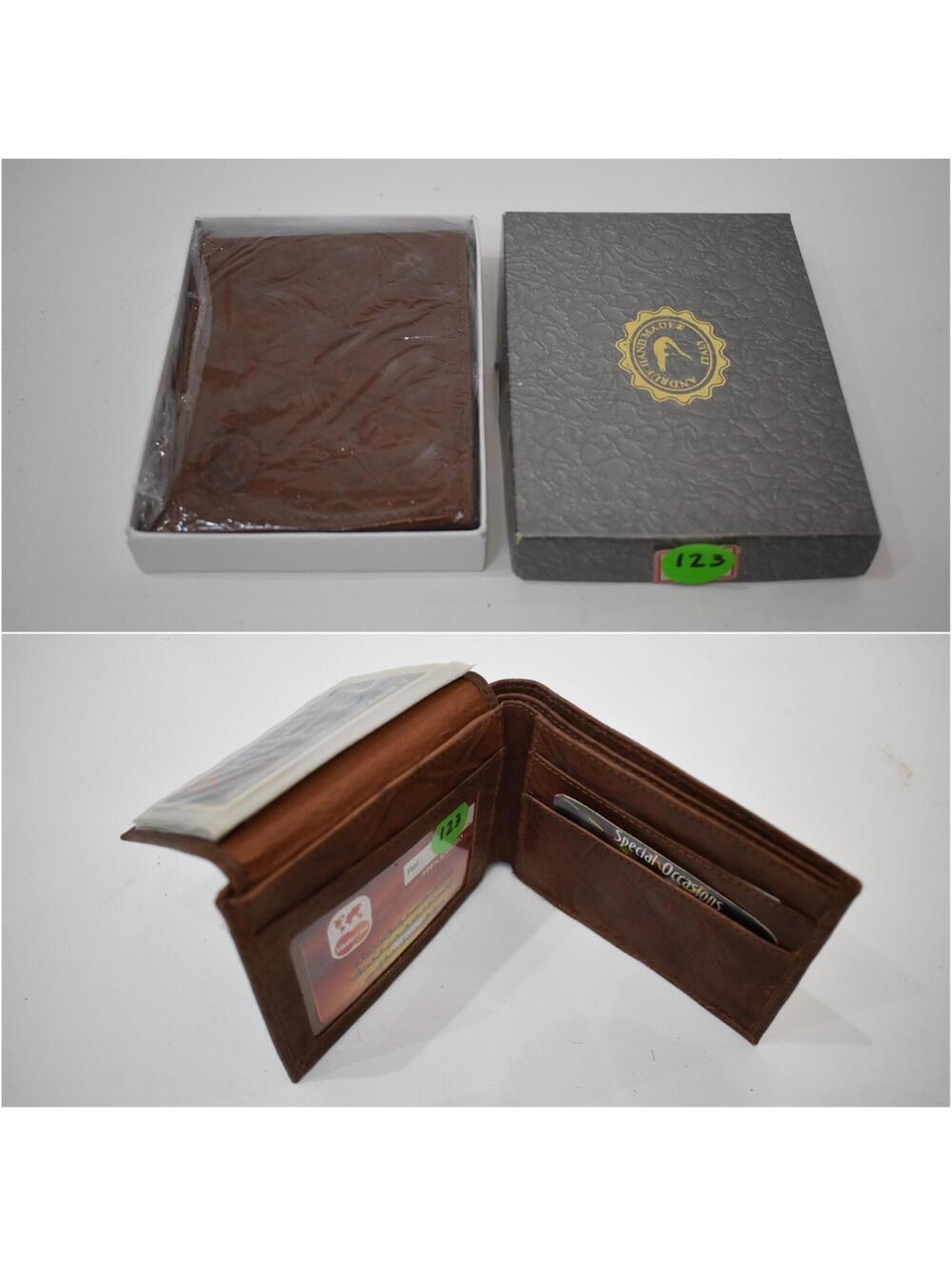 Andrue Handmade Italian Leather Crocodile Pressed Men Male Bifold Wallet 123